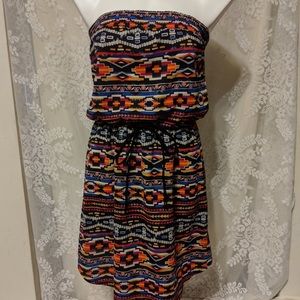 Xhilaration Strapless Tribal Dress, XS